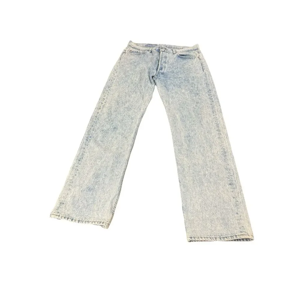 Vintage 90's Levi's 501 Men's 36X32 Light Blue Acid Wash Denim Jeans Classic
